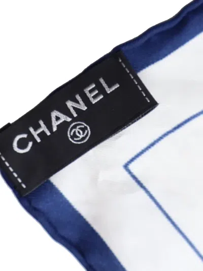 Pre-owned Chanel 2000-2010 Flaps Print Silk Scarf Scarves In Multi