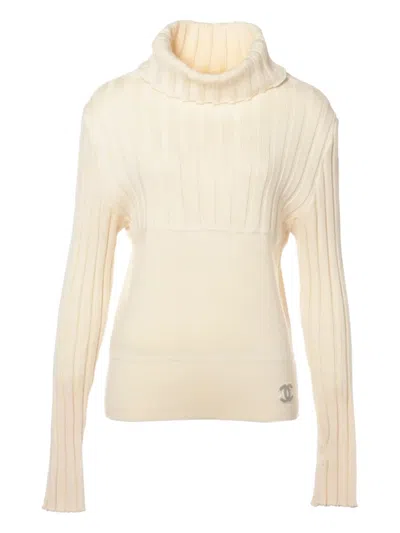 Pre-owned Chanel 2000-2020 Ribbed Sweater In Neutrals