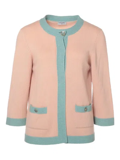Pre-owned Chanel 2000-2020s Cashmere Button Cardigan In Pink