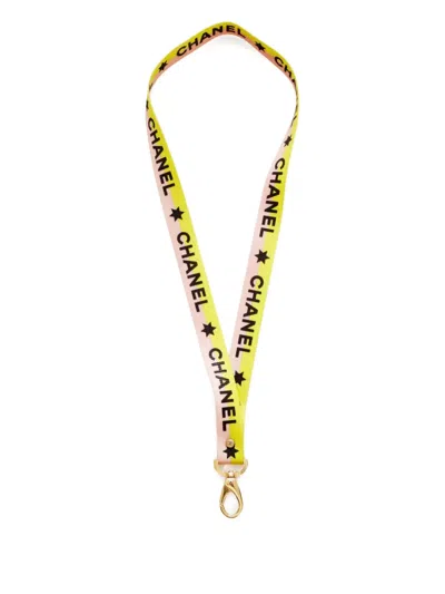 Pre-owned Chanel 2000-2020s Logo-print Neck Strap In Gold
