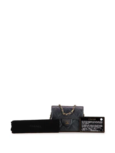 Pre-owned Chanel 2000-2023 Small Iridescent Caviar Single Flap Crossbody Bag In Black