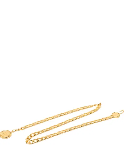 Pre-owned Chanel 2000-2025 Gold Plated Cc Medallion Chain Belt