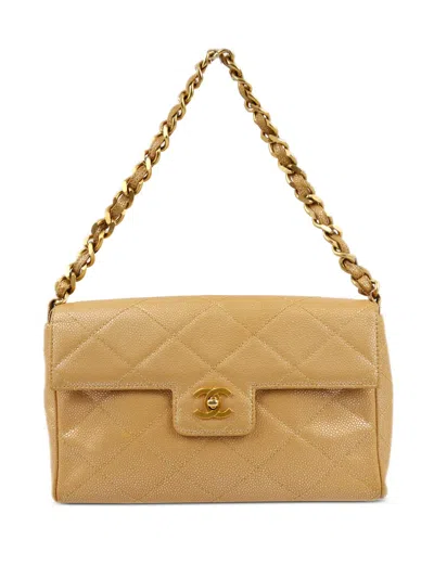 Pre-owned Chanel 2000 Cc Turn-lock Shoulder Bag In Neutrals