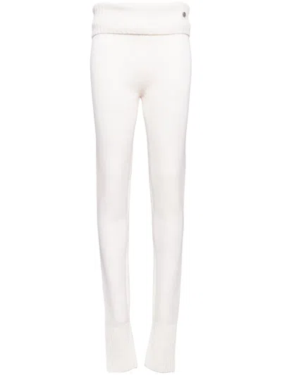 Pre-owned Chanel 2000 Cc Wool Leggings In White