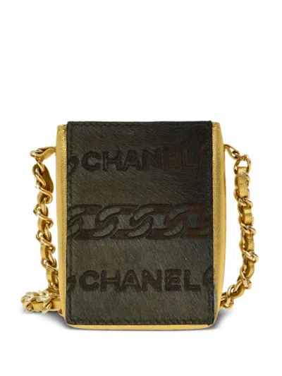 Pre-owned Chanel 2000 Chain-link Cigarette Case In Green