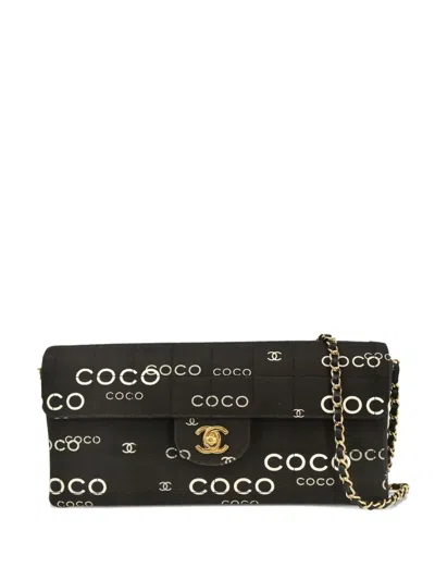 Pre-owned Chanel 2000 Coco East West Choco Bar Shoulder Bag