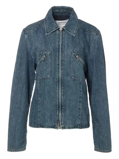 Pre-owned Chanel 2000 Denim Jacket In Blue