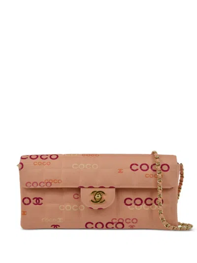 Pre-owned Chanel 2000 East West Shoulder Bag In Pink