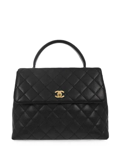 Pre-owned Chanel 2000 Kelly Diamond-quilted Handbag In Black