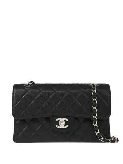 Pre-owned Chanel 2000 Medium Double Flap Shoulder Bag In Black