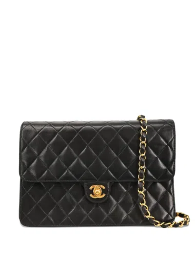 Pre-owned Chanel 2000 Medium Half Flap Shoulder Bag In Black