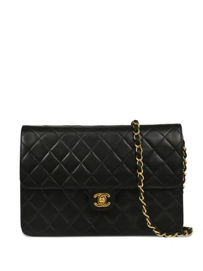Pre-owned Chanel 2000 Medium Matelassé Shoulder Bag In Black