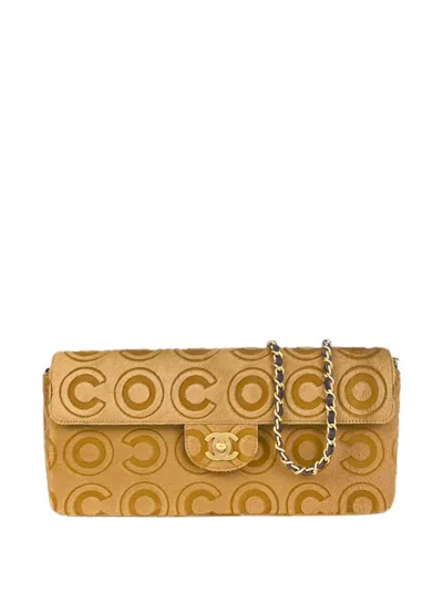 Pre-owned Chanel 2000 Pony Hair East West Shoulder Bag In Neutrals