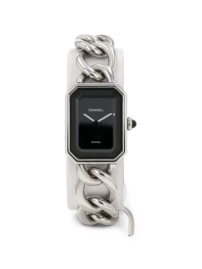 Pre-owned Chanel 2000 Première 20mm Octagonal Watch In Black