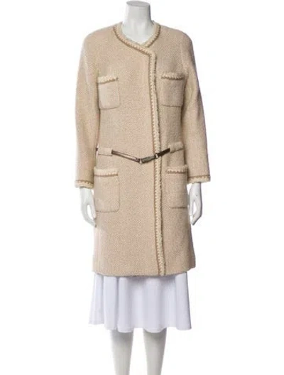 Pre-owned Chanel 2000 Wool Coat In Neutral