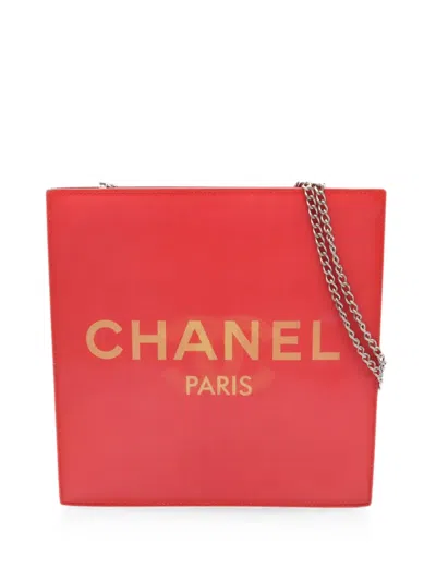 Pre-owned Chanel 2000-2002 Chain Tote Bag In Red