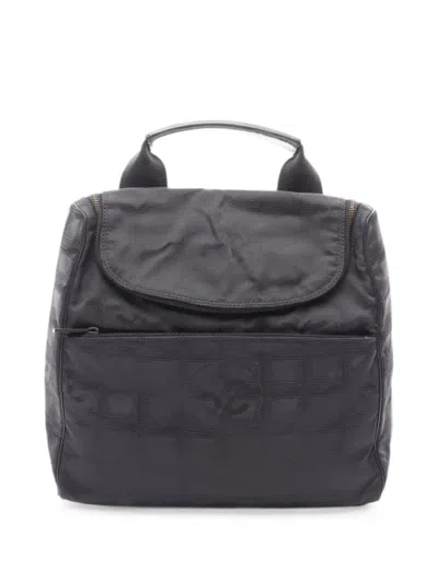 Pre-owned Chanel 2000-2002 New Travel Line Backpack In Black