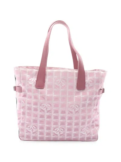 Pre-owned Chanel 2000-2002 New Travel Line Gm Tote Bag In Pink