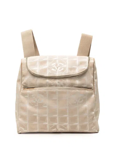 Pre-owned Chanel 2000-2002 New Travel Line Nylon Backpack In Neutrals