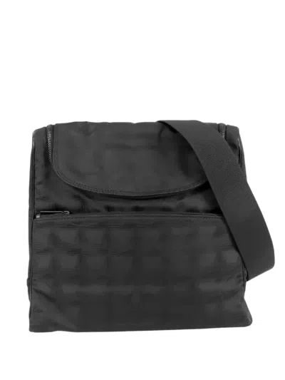 Pre-owned Chanel 2000-2002 New Travel Line Nylon Convertible Backpack In Black