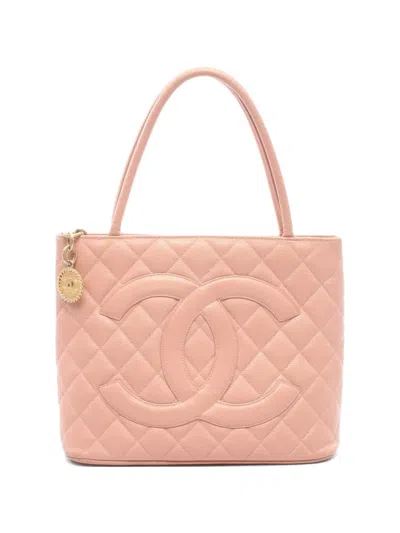 Pre-owned Chanel 2000-2002 Reissue Leather Tote Bag In Pink