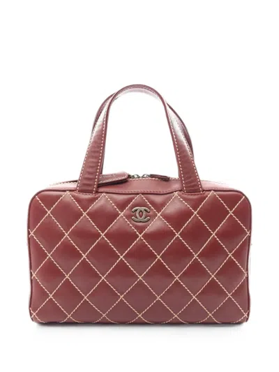 Chanel 2000-2002 Wild Stitch Tote Bag In Brown