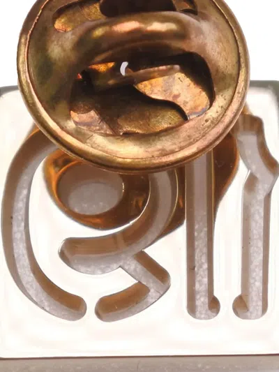 Pre-owned Chanel 2000-2015 Gold Plated Rhinestone No 19 Pin Badge Brooch Costume Brooch