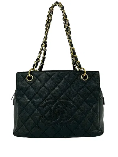 Pre-owned Chanel 2000-2015 Petite Caviar Timeless Tote Bag In Black