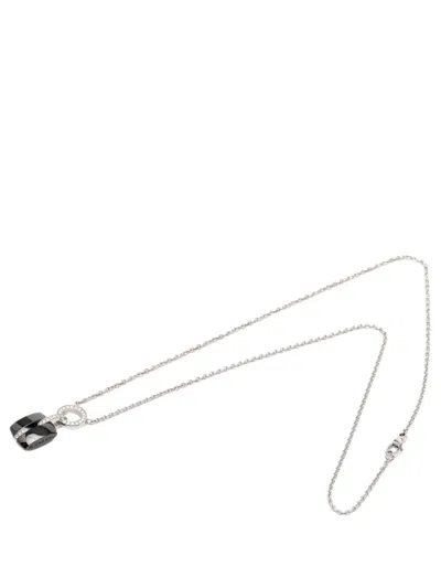 Pre-owned Chanel 2000-2025 18k White Gold Ultra Diamond Ceramic Pendant Necklace In Silver