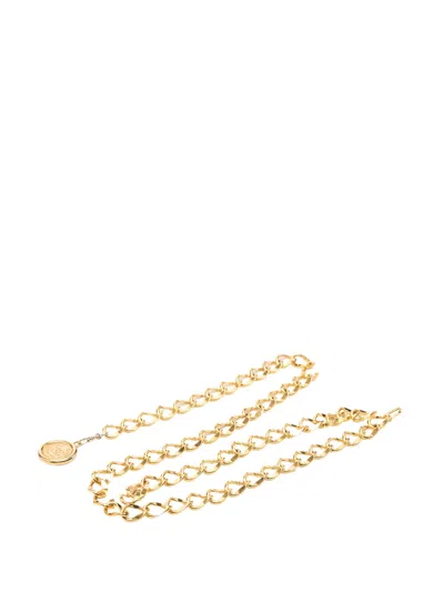 Pre-owned Chanel 2000-2025 Gold Plated Cc Medallion 31 Rue Cambon Paris Chain Link Belt