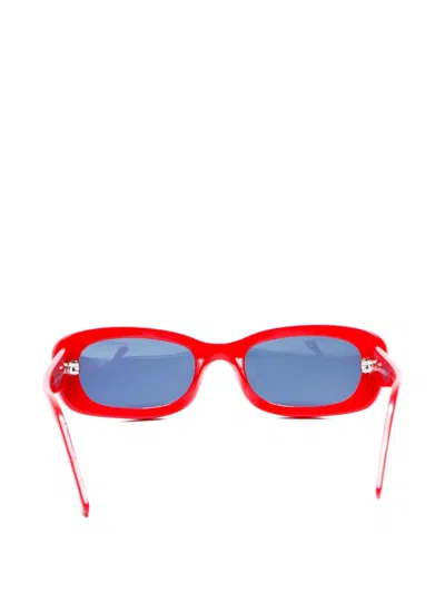 Pre-owned Chanel 2000s-2020s Cc Mark Rectangle Sunglasses In Red