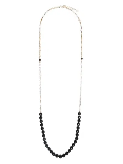 Pre-owned Chanel 2000s Bead-embellished Long Necklace In Black