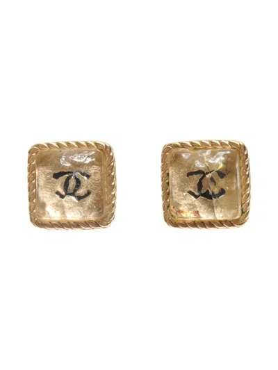 Pre-owned Chanel 2000s Cc Earrings In Gold