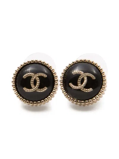 Pre-owned Chanel 2000s Cc-logo Earrings In Gold