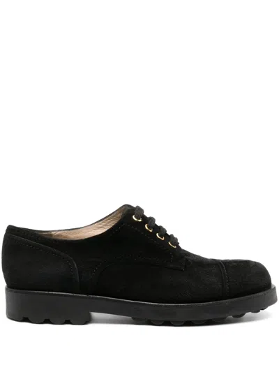 Pre-owned Chanel 2000s Cc Logo-embossed Lace-up Shoes In Black