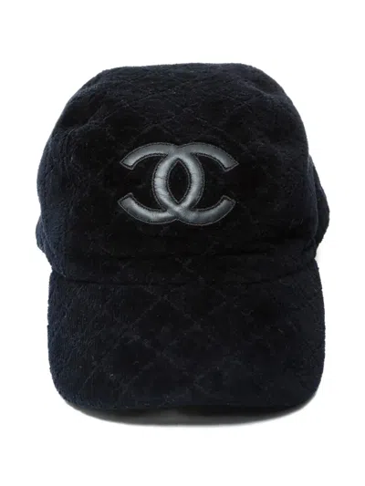 Pre-owned Chanel 2000s Cc-mark Baseball Cap In Black
