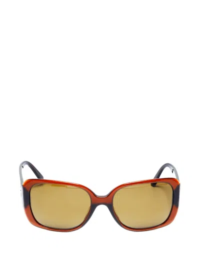 Pre-owned Chanel 2000s Cc Mark Logo Sunglasses In Brown