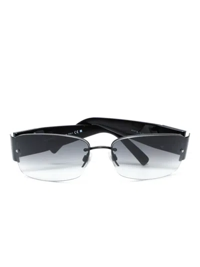 Pre-owned Chanel 2000s Cc Mark Rectangle-frame Sunglasses In Black