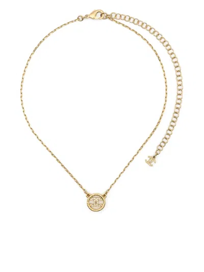 Pre-owned Chanel 2000s Cc Pendant Necklace In Gold