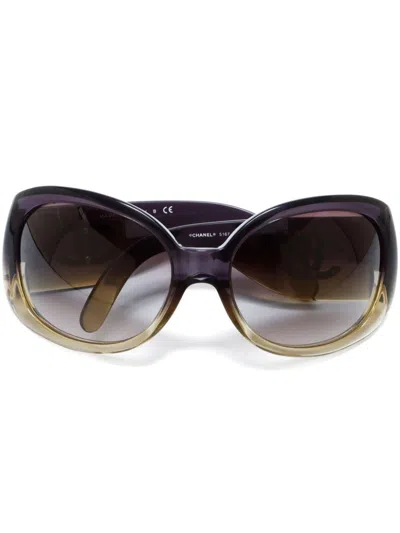 Pre-owned Chanel 2000s Cc Sunglasses In Black