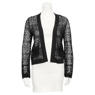 Pre-owned Chanel 2000s  Black Crochet Open Cardigan