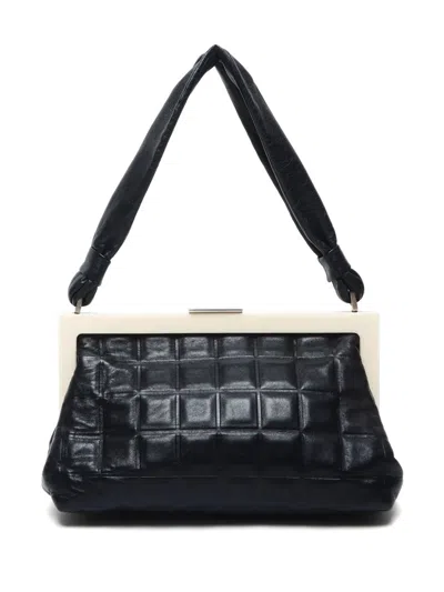 Pre-owned Chanel 2000s Choco Bar-quilted Handbag In Black
