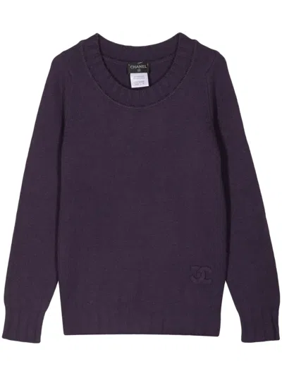 Pre-owned Chanel 2000s Crew-neck Cashmere Jumper In Purple