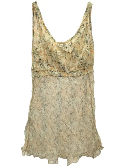 Pre-owned Chanel 2000s Illustration-style Print Top In Neutrals
