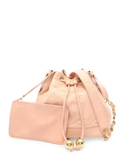 Chanel 2000s Kinchaku Cc-logo Bucket Bag In Pink