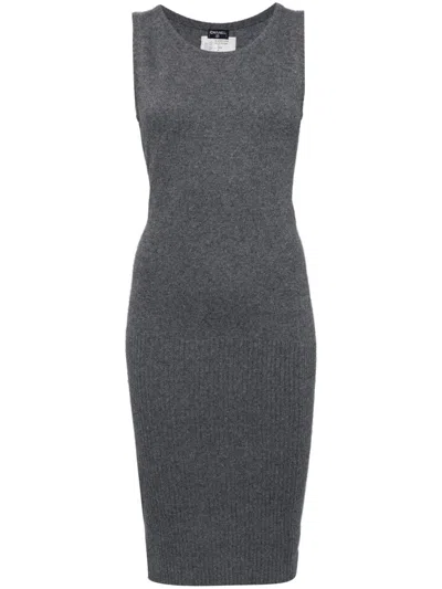 Pre-owned Chanel 2000s Knitted Cashmere Dress In Grey