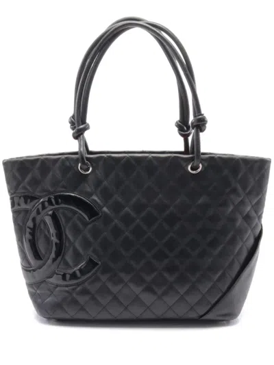 Pre-owned Chanel 2000s Large Cambon Tote Bag In Black