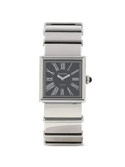 Pre-owned Chanel 2000s Mademoiselle 22mm Watch In Black