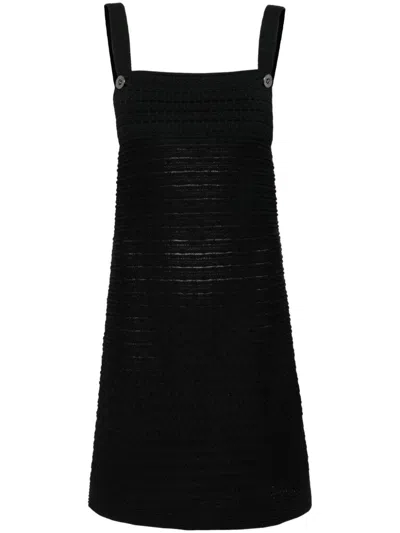 Pre-owned Chanel 2000s Rear Zipper Sleeveless Dress In Black