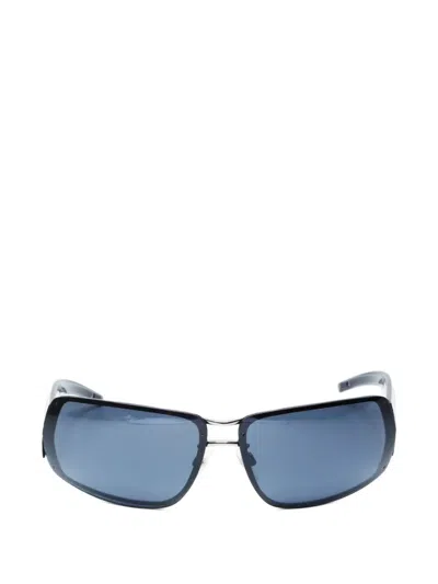 Pre-owned Chanel 2000s Rectangle-frame Sunglasses In Black